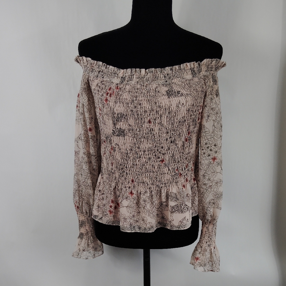Alexis Jordana Smocked Off The Shoulder Top